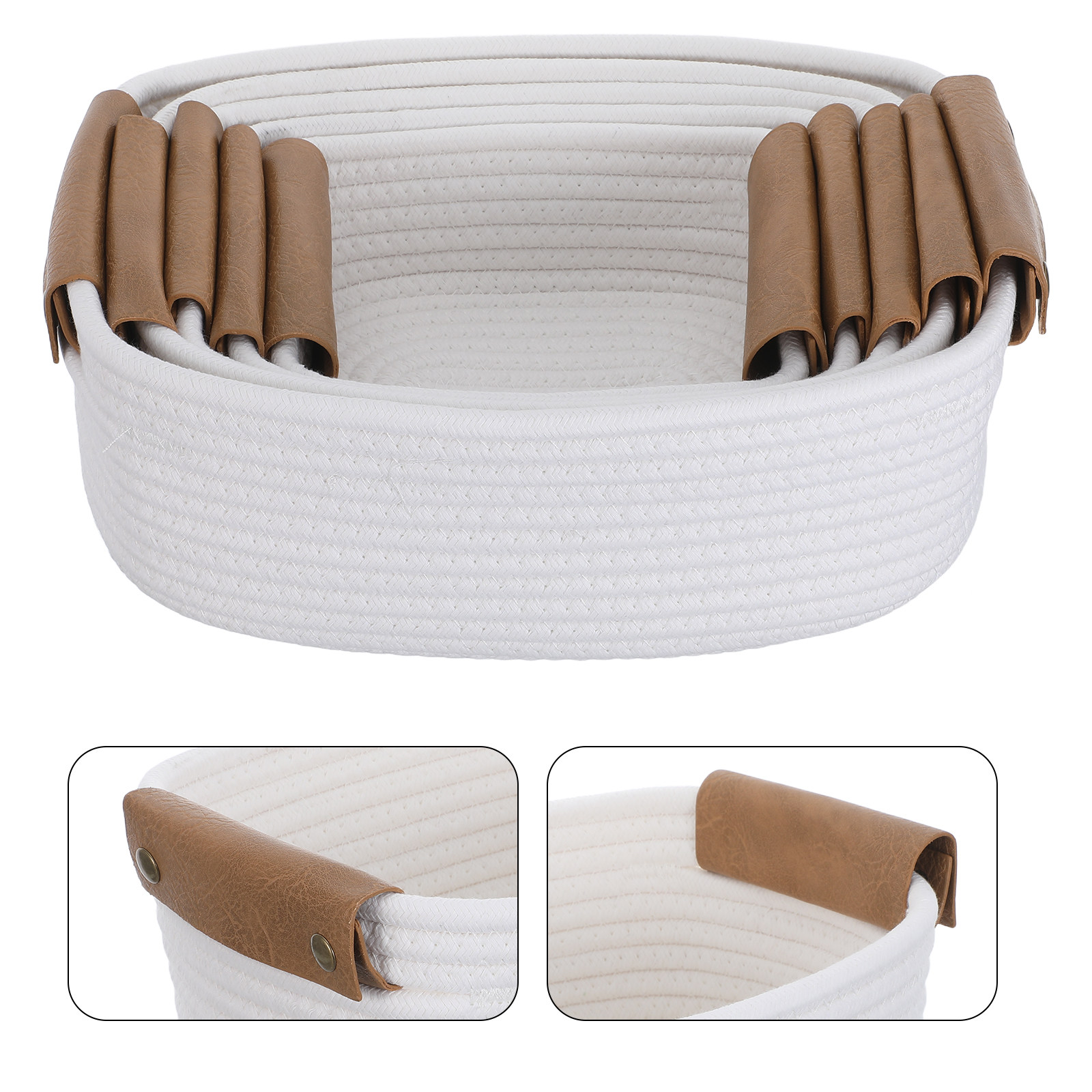 Baby Nursery Handles - 5Pcs Nursery Storage Basket Set Cotton