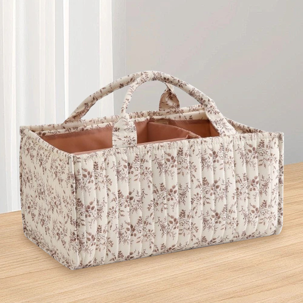 Baby Nursery Basket - Floral Nursery Storage Basket with Removable