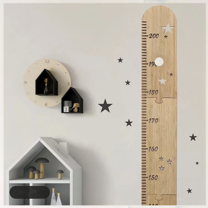 Baby Nursery Wall Stickers - 5 Sheets Nordic Wooden Kids Height