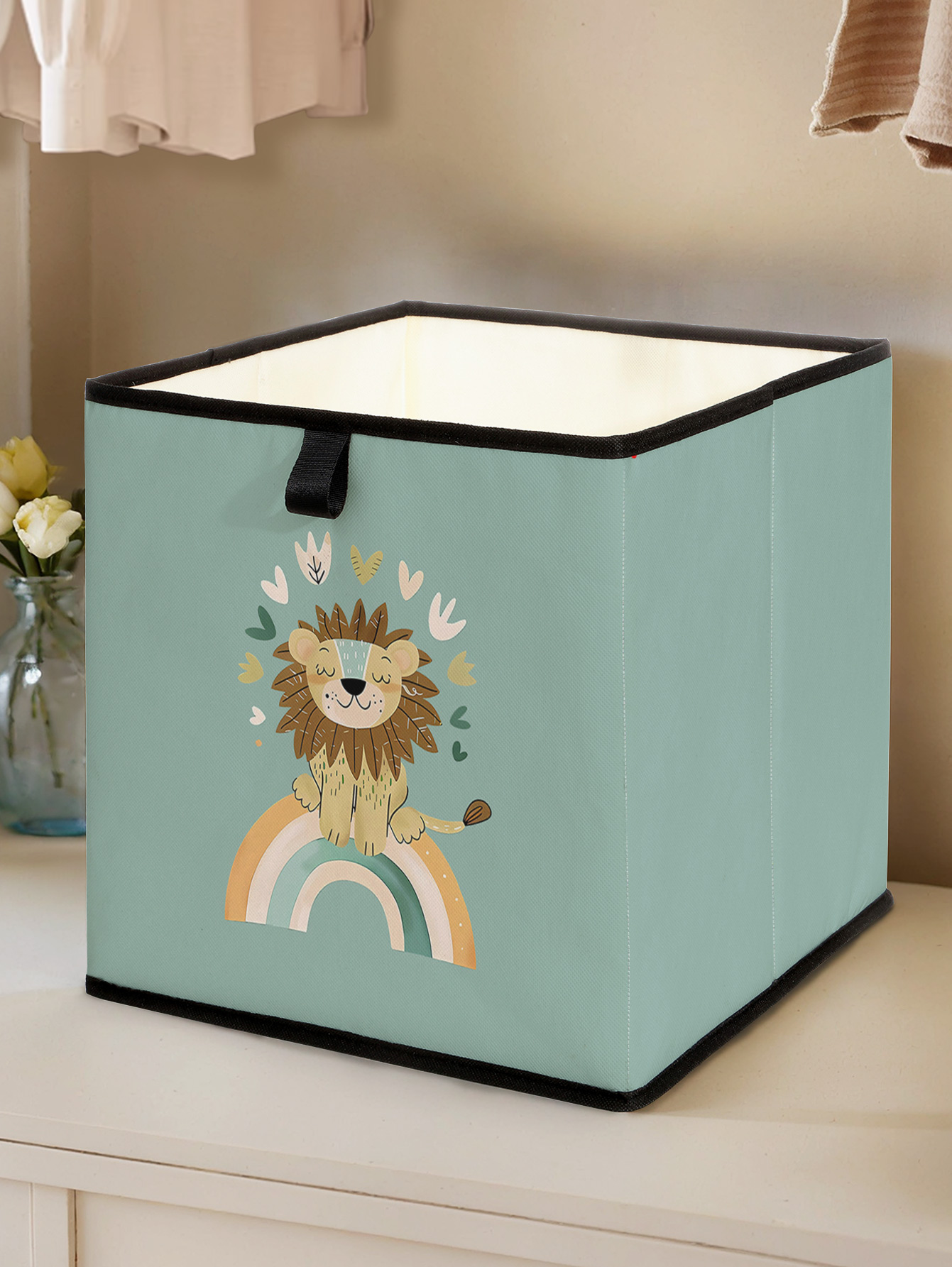 Baby Nursery Wardrobe - Cute Lion Rainbow Print Foldable Storage