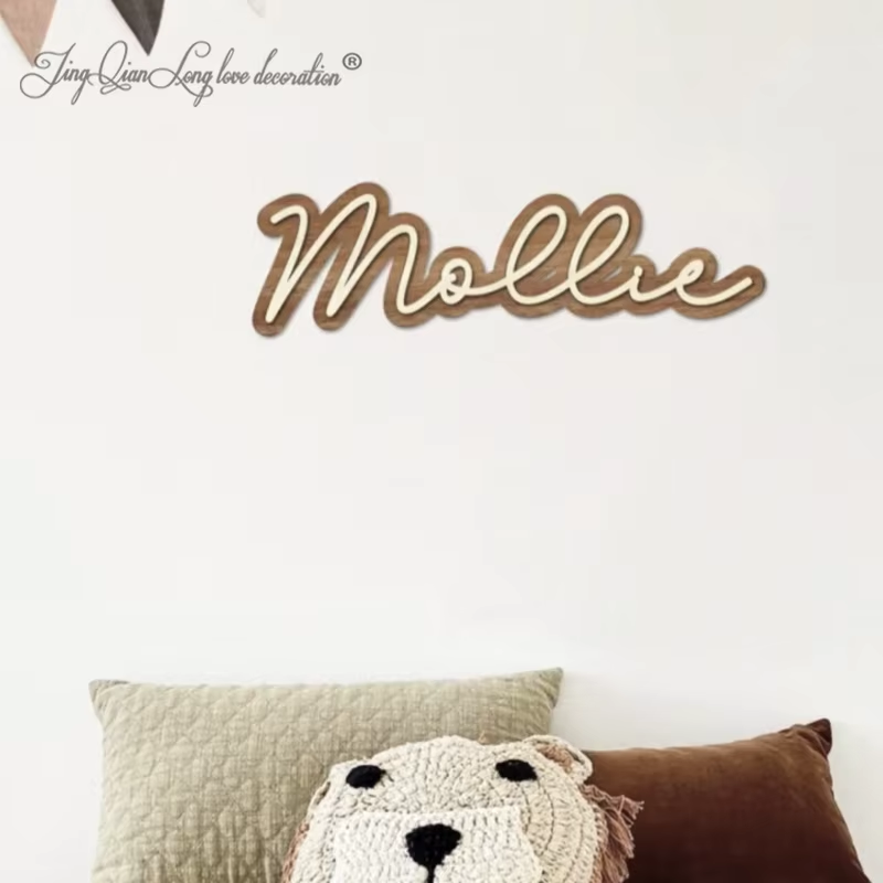 Baby Nursery Modern - Custom Wooden Name Sign for Nursery