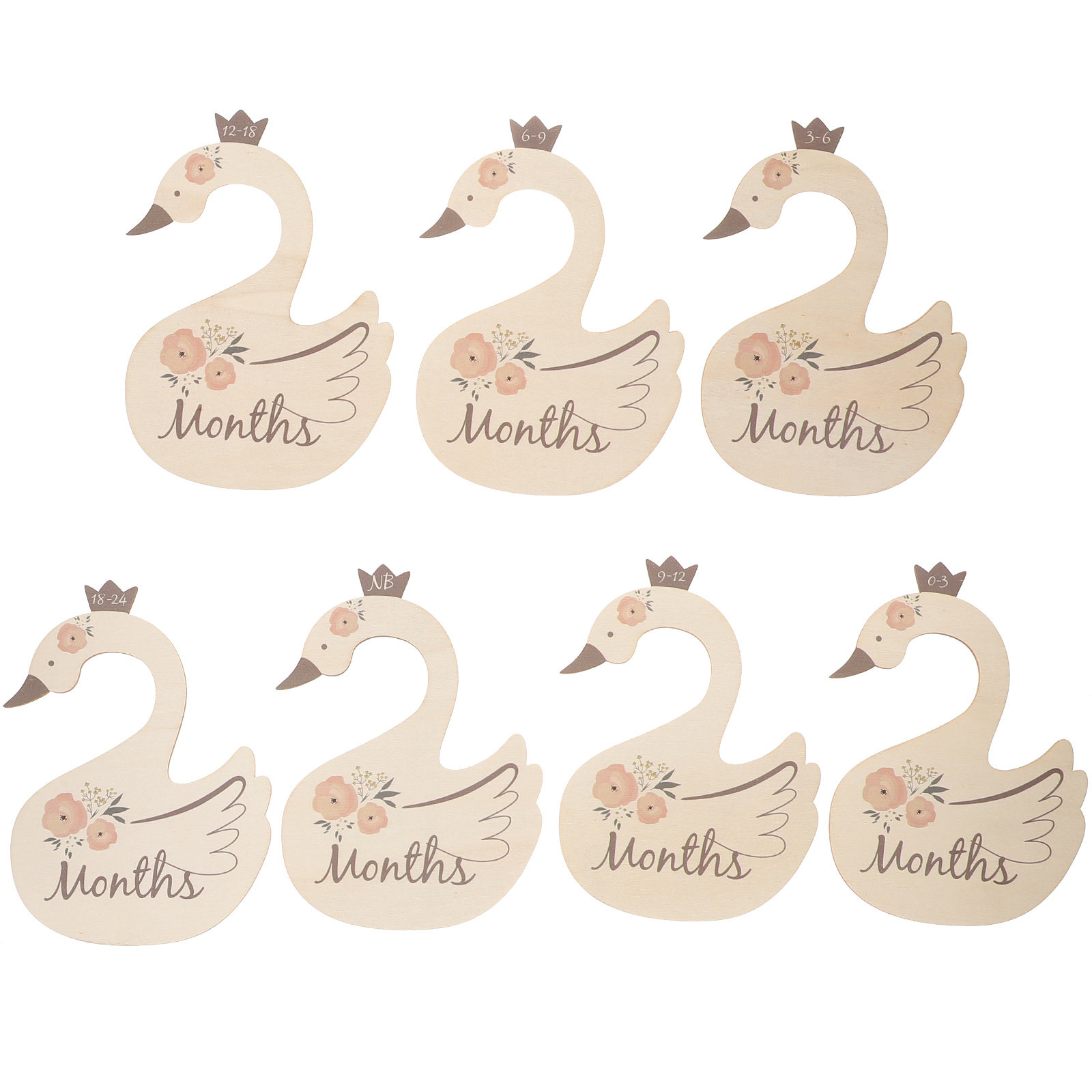 7Pcs Swan Baby Clothes Size Di - Baby Nursery Wardrobe 评论和价格