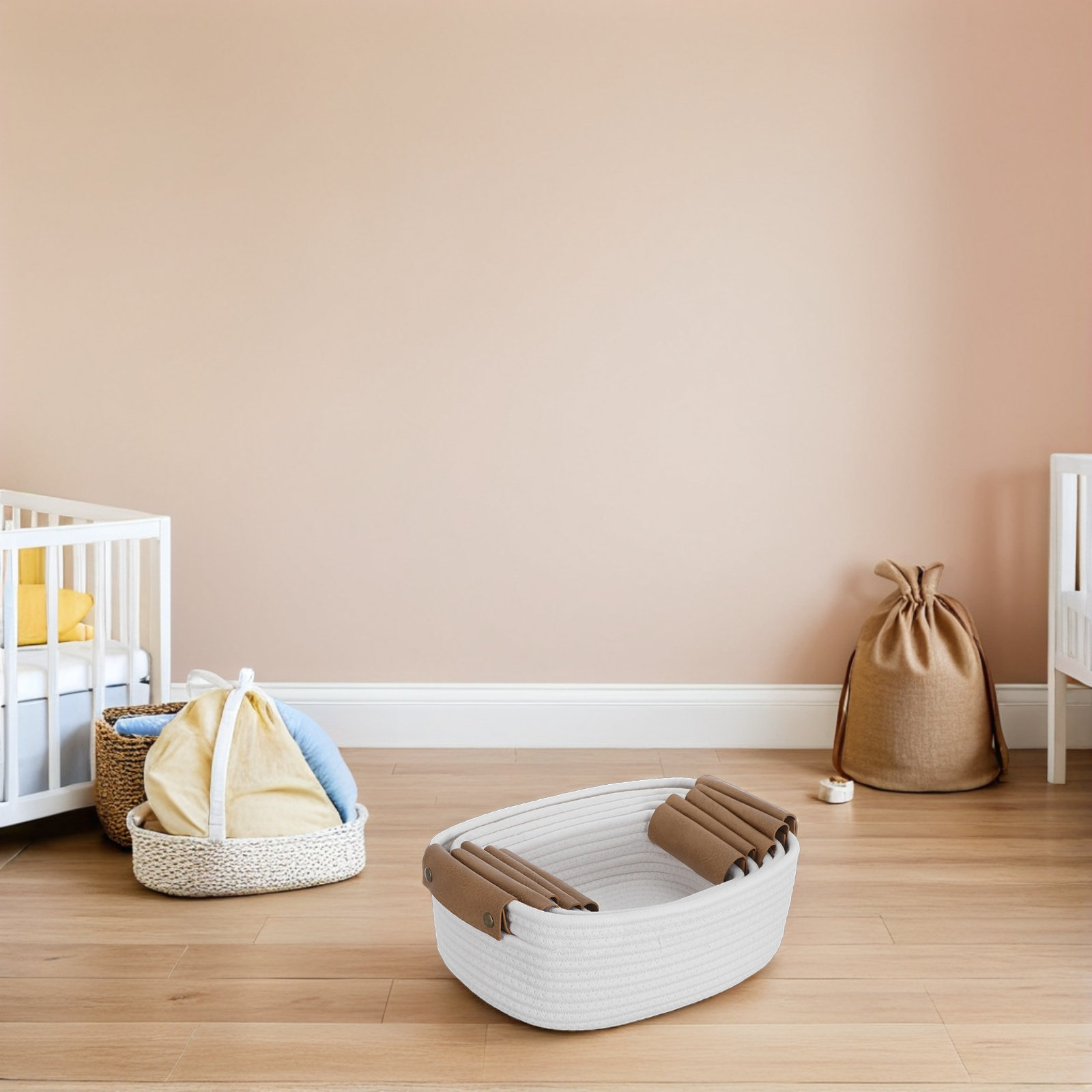 5Pcs Nursery Storage Basket Se - Baby Nursery Handles 评论和价格