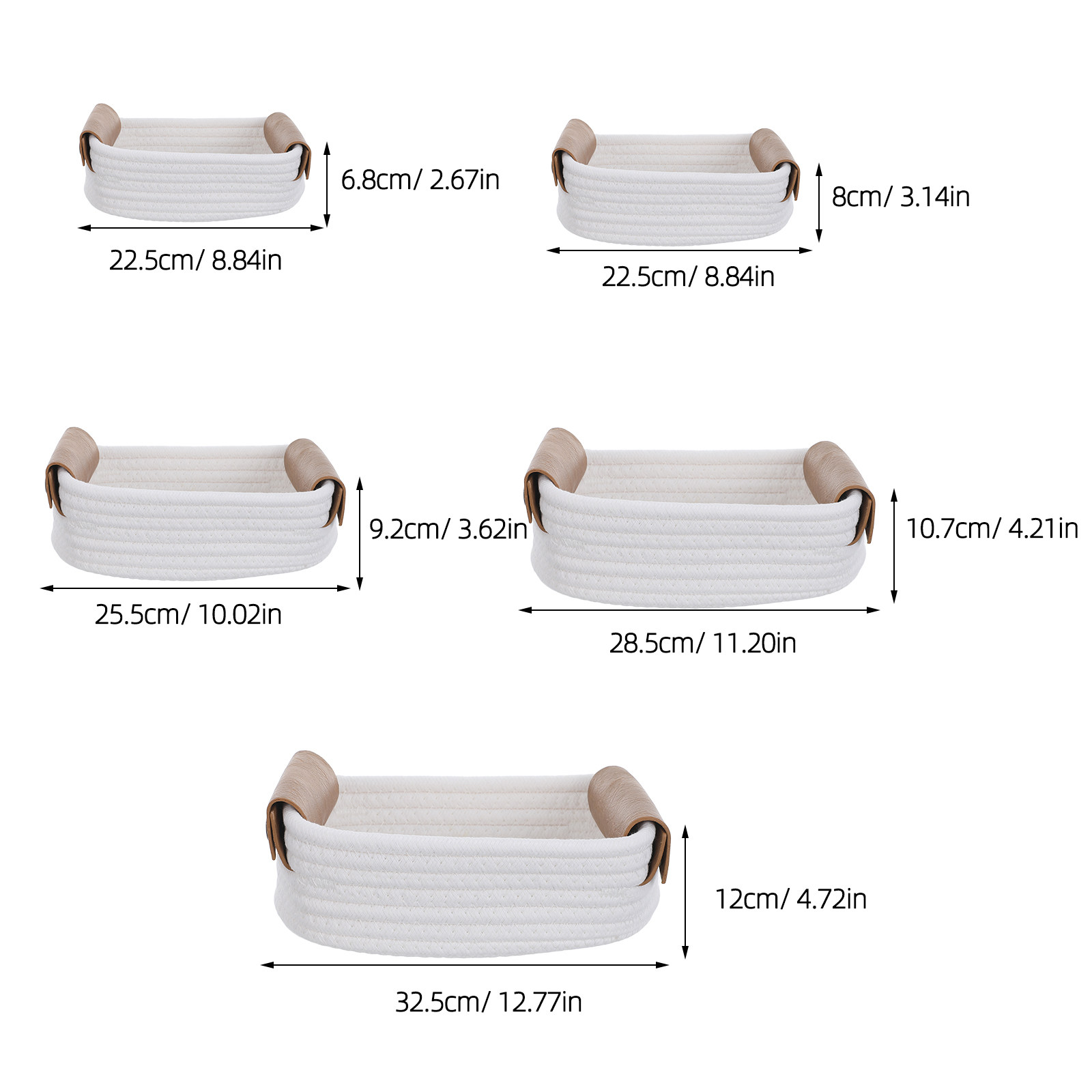 5Pcs Nursery Storage Basket Se - Baby Nursery Handles 评论和价格