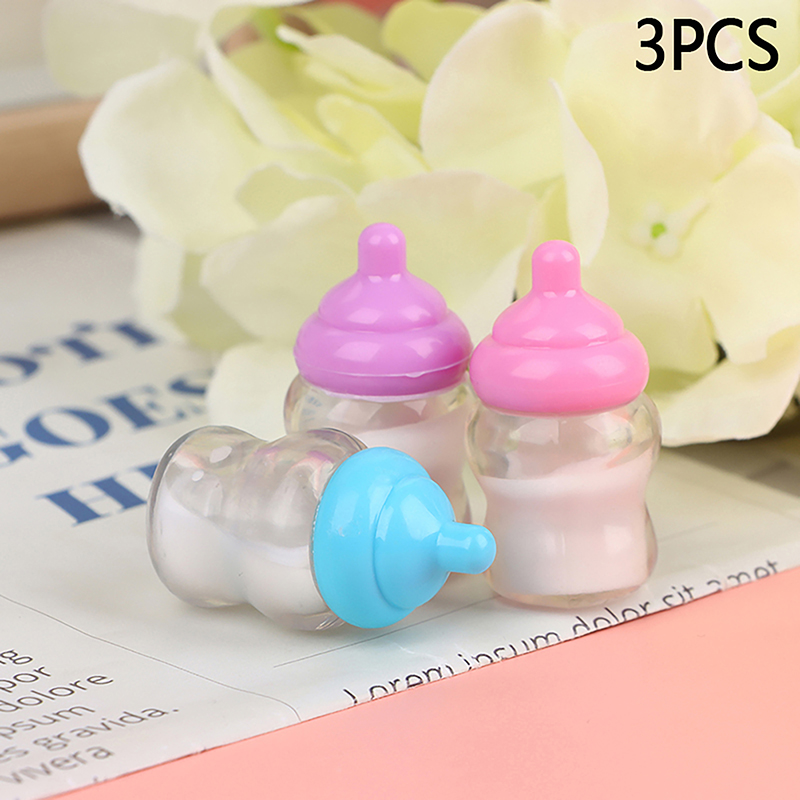 3PCS Dollhouse Baby Bottle Acc - Baby Nursery Dolls 评论和价格
