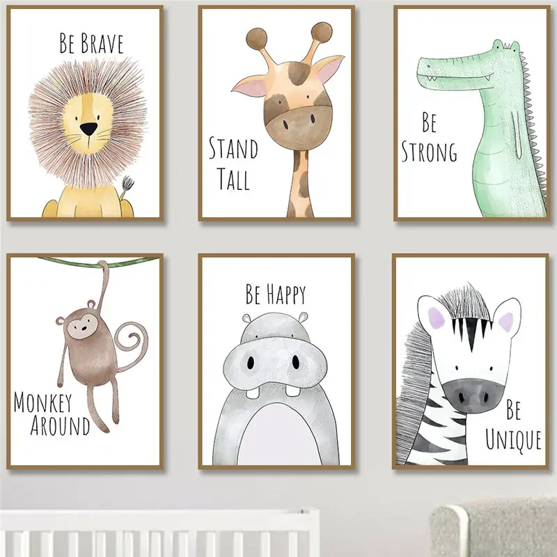 Nursery Wall Art Cute Cartoon  - Baby Nursery Quotes Wall Art 评论和价格
