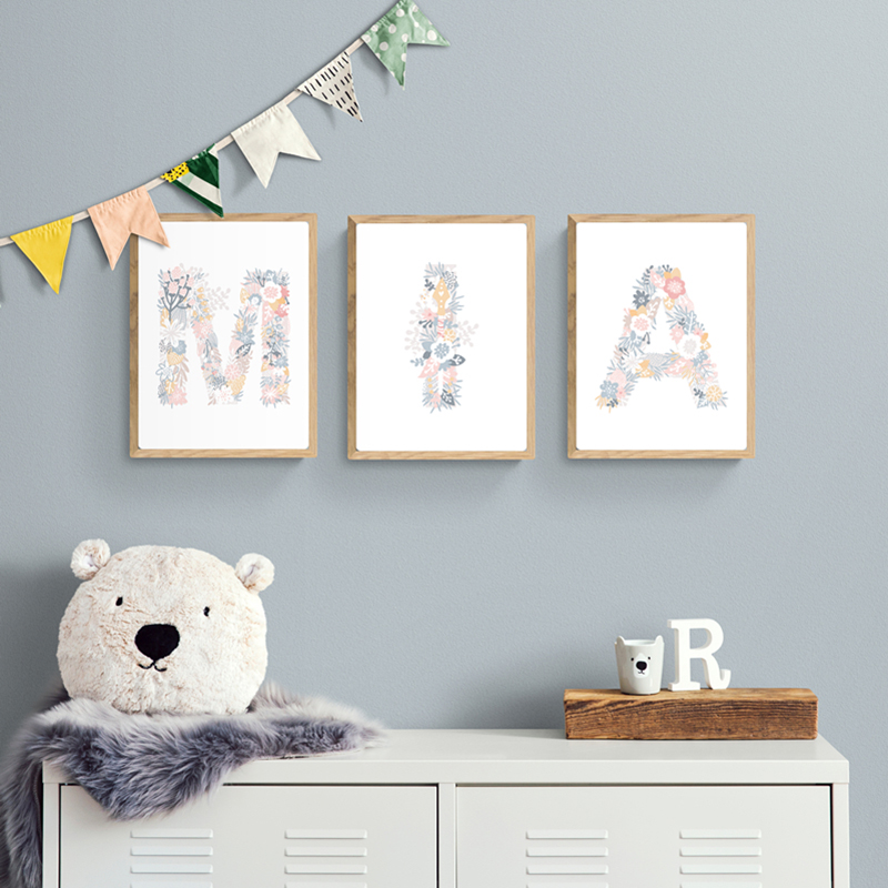 1PC frameless Floral Alphabet  - Baby Unicorn Nursery 评论和价格