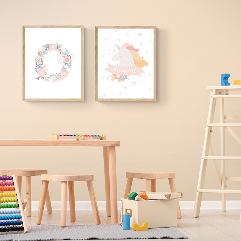 1PC frameless Floral Alphabet  - Baby Unicorn Nursery 评论和价格