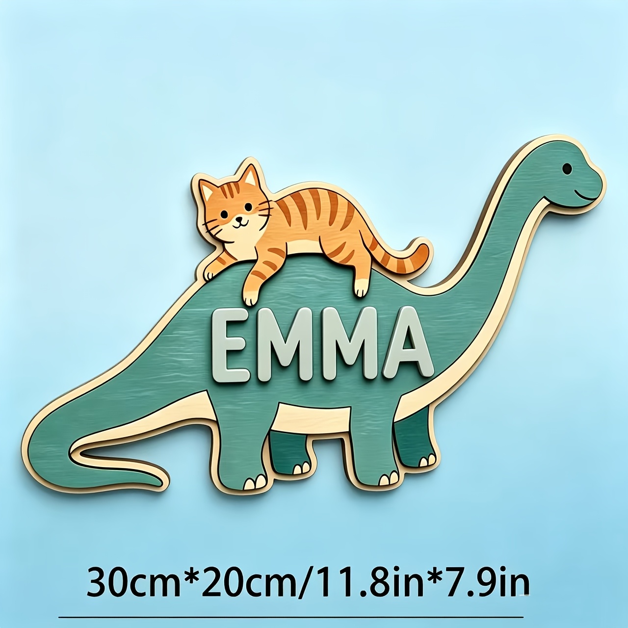 Personalized Cat Riding Dinosa - Baby Nursery Baby 评论和价格