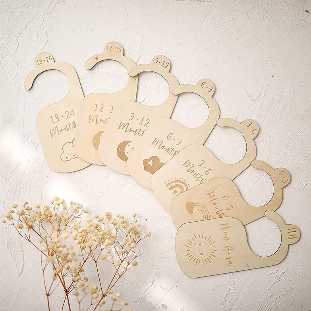 7/8Pcs Wood Baby Closet Divide - Baby Nursery Wardrobe 评论和价格