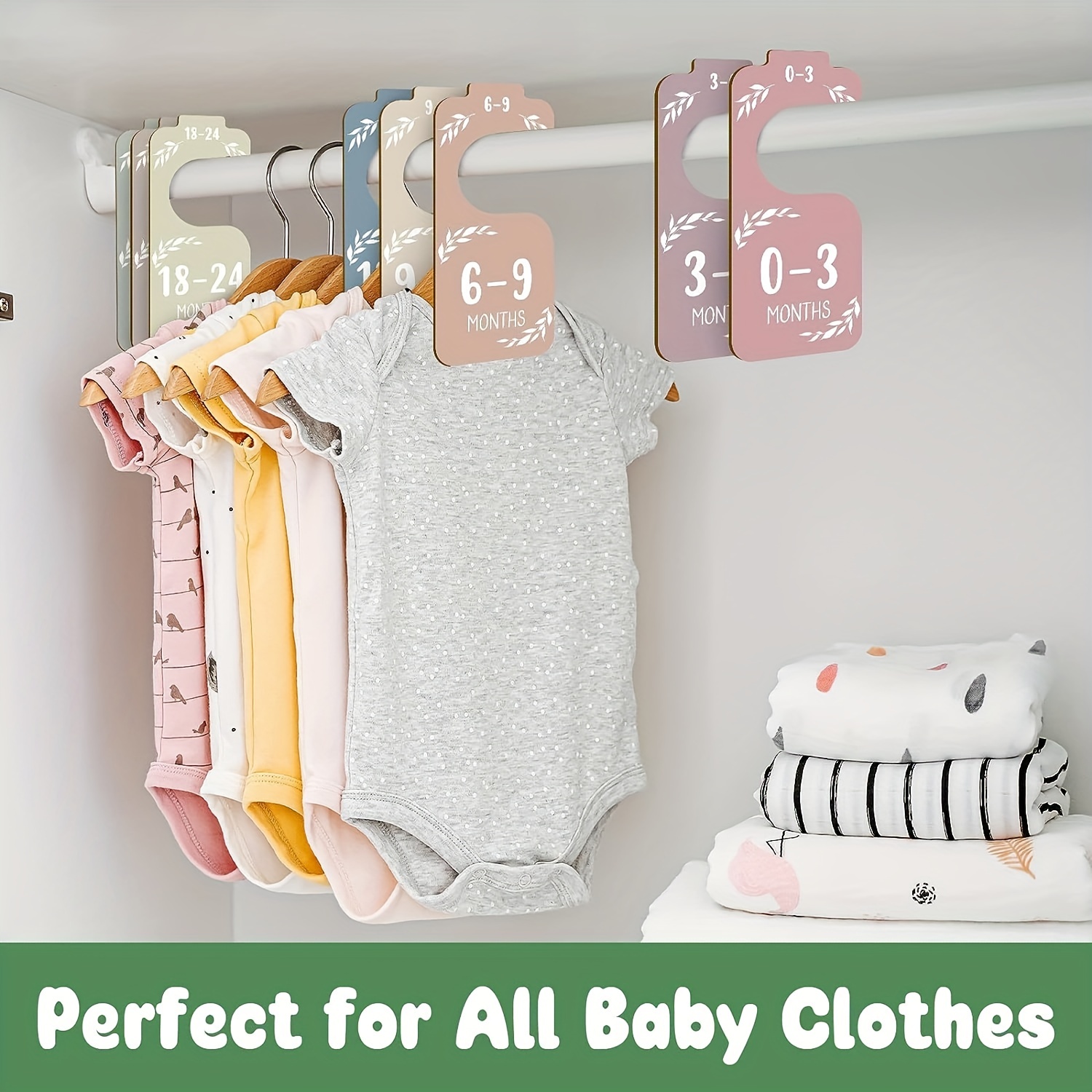 8pcs Wooden Baby Closet Divide - Baby Nursery Wardrobe 评论和价格