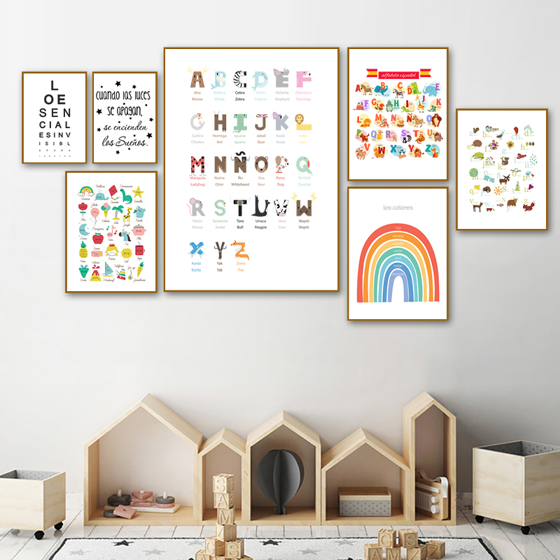 Spanish Kids Bedroom Art Decor - Baby Nursery Quotes Wall Art 评论和价格