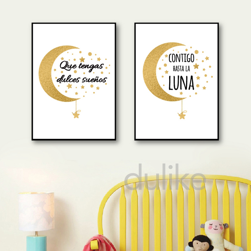 Spanish Kids Bedroom Art Decor - Baby Nursery Quotes Wall Art 评论和价格