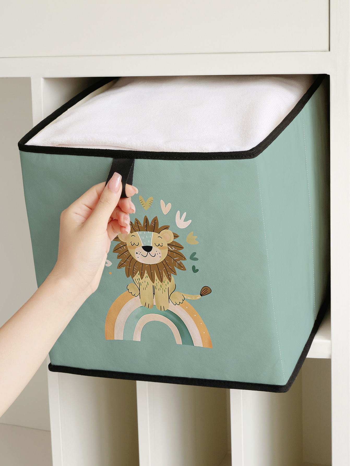 Cute Lion Rainbow Print Foldab - Baby Nursery Wardrobe 评论和价格