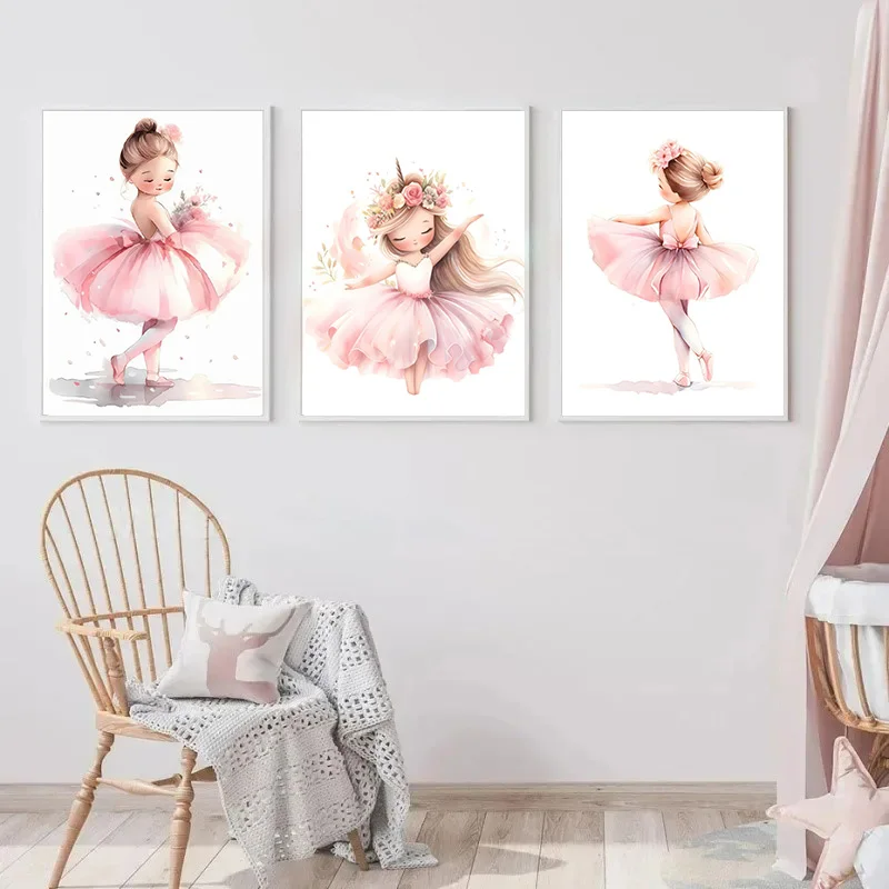 Pink Ballerina Girl Unicorn Bu - Baby Unicorn Nursery 评论和价格