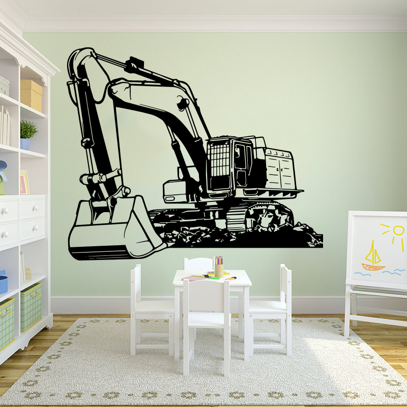 Large Heavy Equipmen Excavator - Baby Nursery Wall Stickers 评论和价格