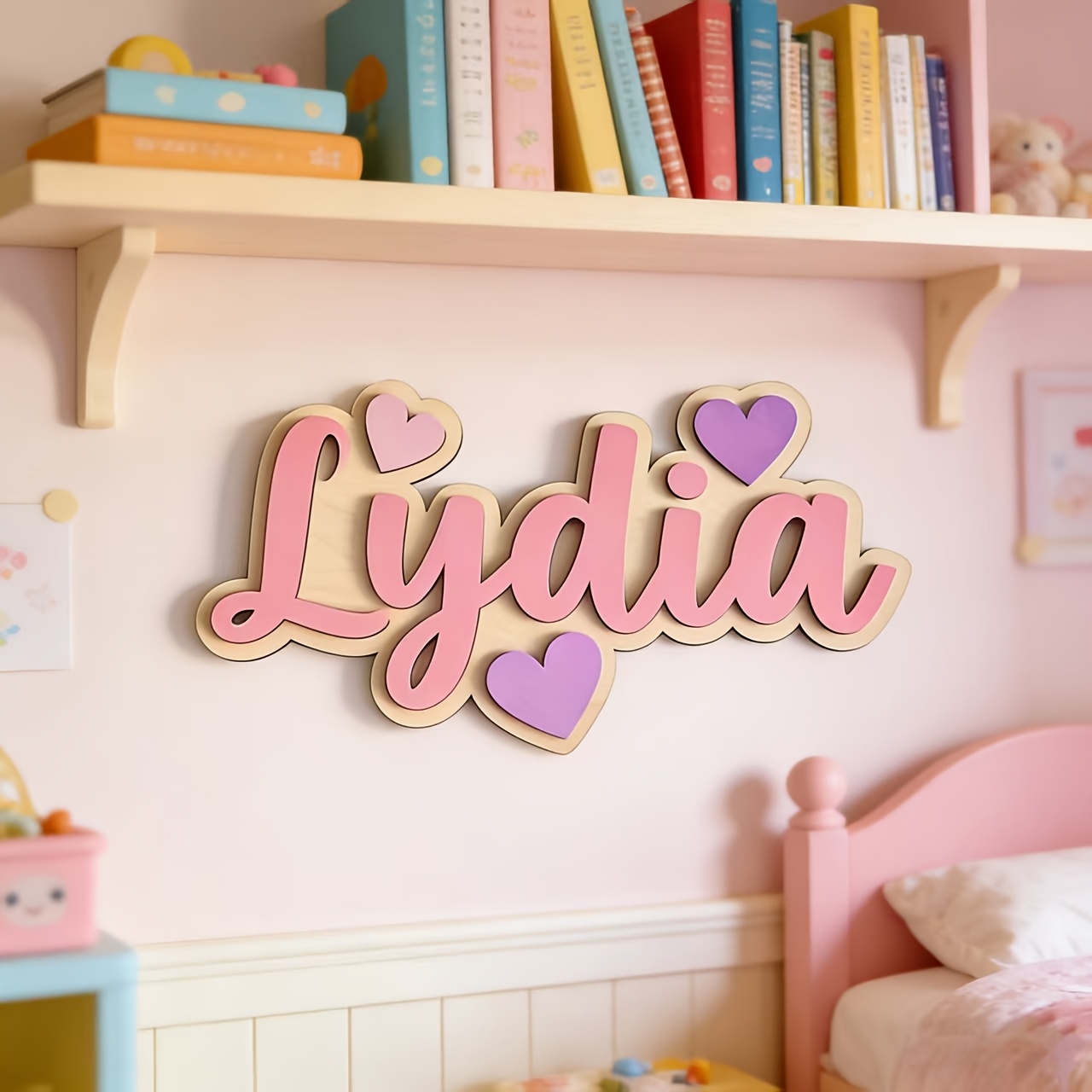 Personalized Gradient Heart Na - Baby Nursery Baby 评论和价格