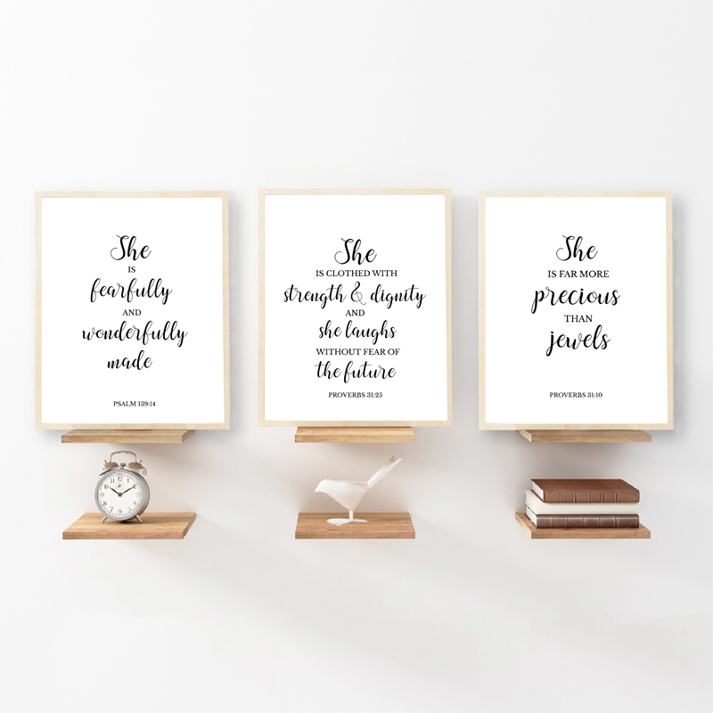 Bible Verses Quote Christian W - Baby Nursery Quotes Wall Art 评论和价格