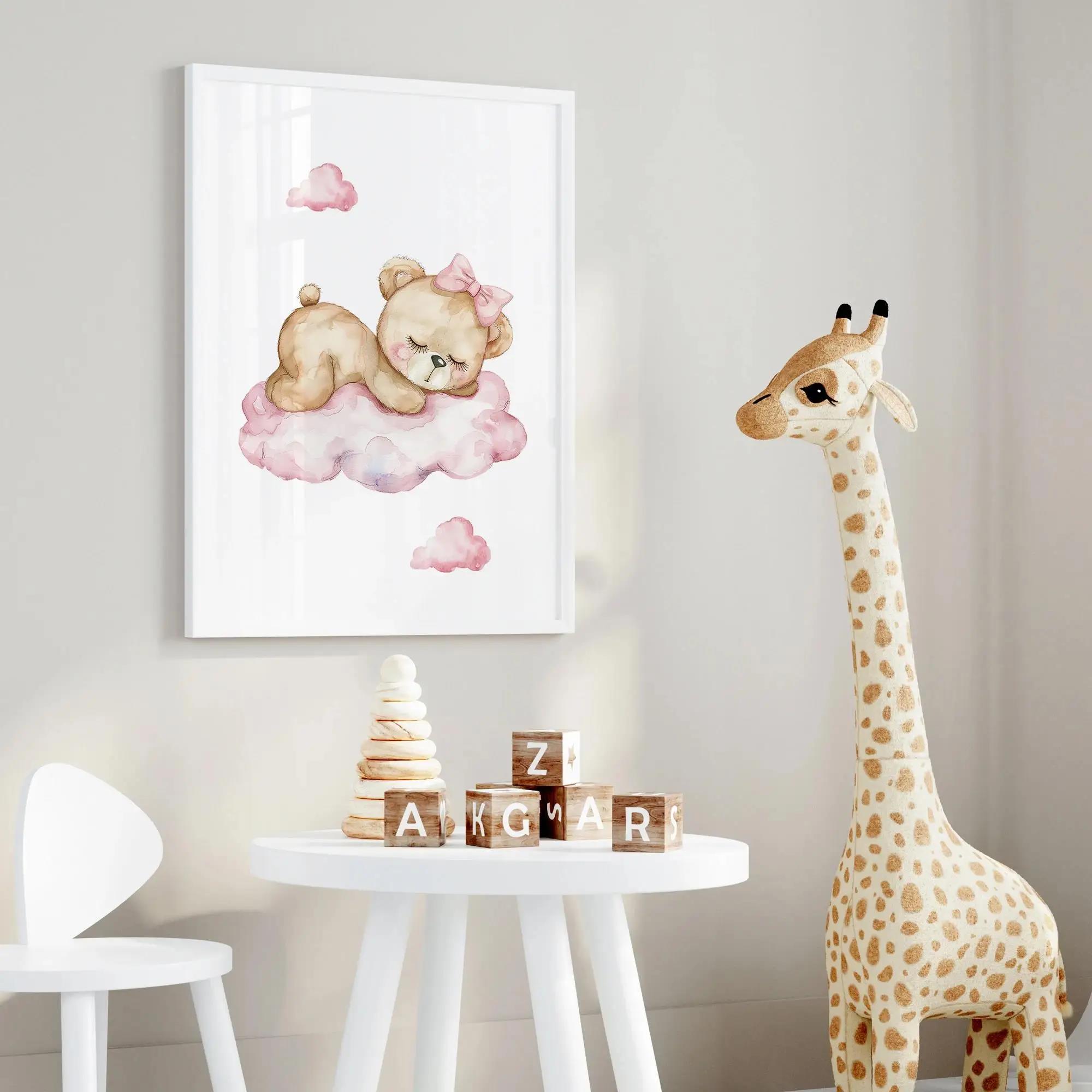 Pink Dream Bear Carousel Tent  - Baby Nursery Prints 评论和价格