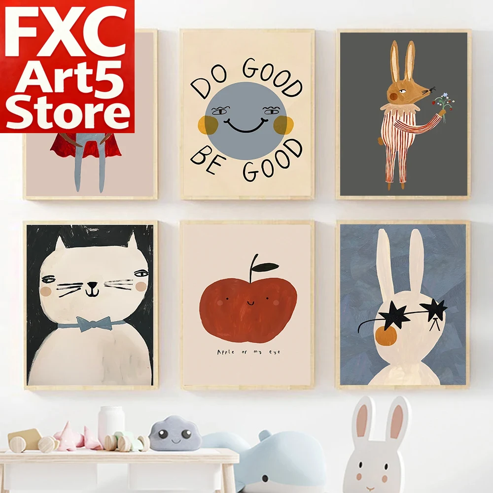 1PC Frameless Funny Cartoon Ra - Baby Nursery Quotes Wall Art 评论和价格