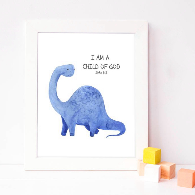 Kid's Bible Verse Quote Prints - Baby Nursery Quotes Wall Art 评论和价格