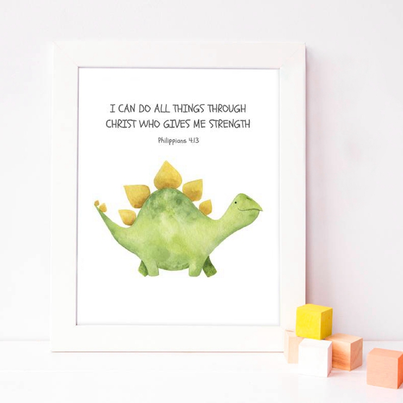 Kid's Bible Verse Quote Prints - Baby Nursery Quotes Wall Art 评论和价格