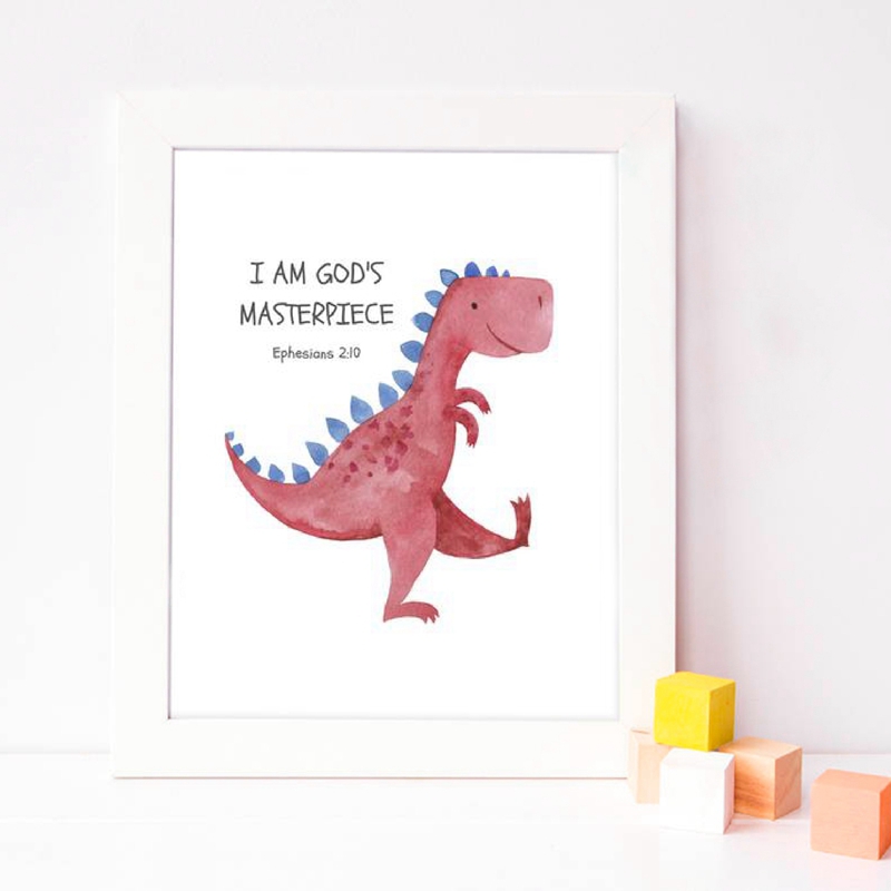 Kid's Bible Verse Quote Prints - Baby Nursery Quotes Wall Art 评论和价格