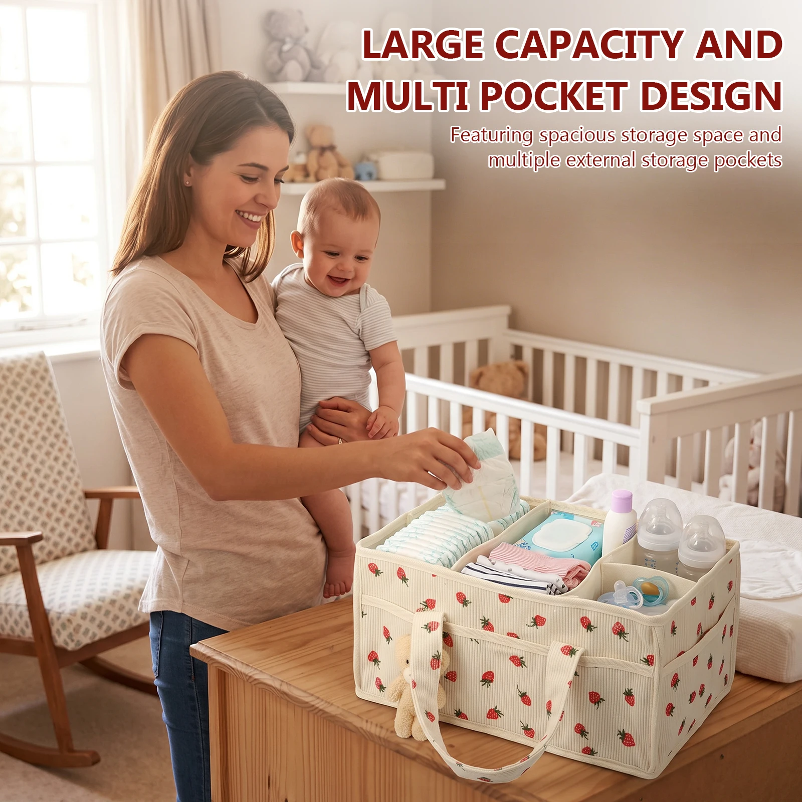 Baby Nappy Wipe Basket Organiz - Baby Nursery Equipment 评论和价格