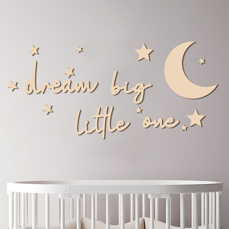 Dream Big Little One Wooden Si - Baby Nursery Modern 评论和价格