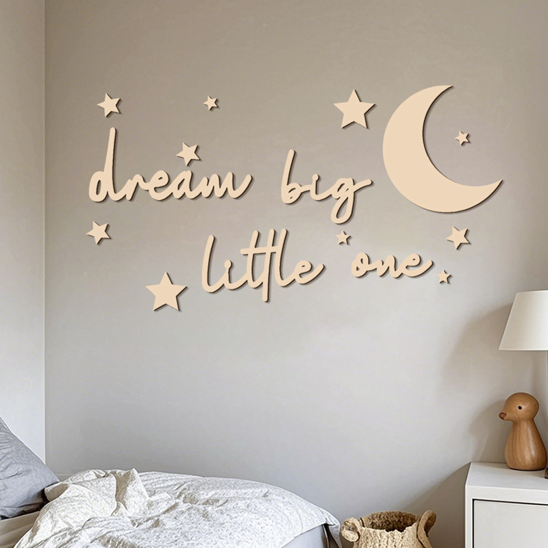 Dream Big Little One Wooden Si - Baby Nursery Modern 评论和价格
