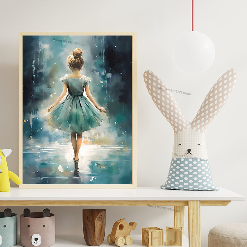 Watercolor Ballet Girl Shoes C - Baby Nursery Modern 评论和价格