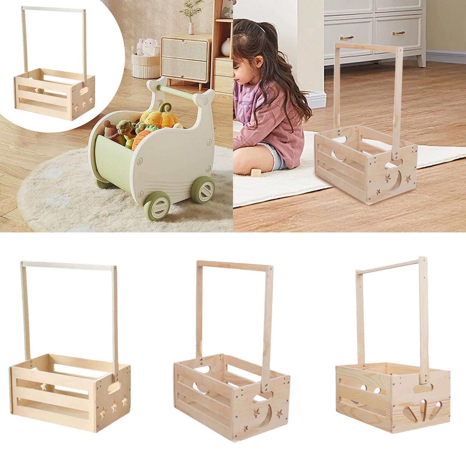 Wooden Storage Basket with Han - Baby Nursery Handles 评论和价格