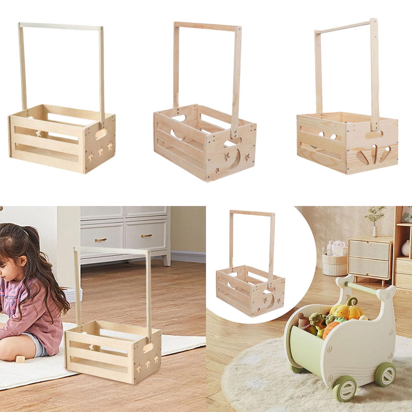 Wooden Storage Basket with Han - Baby Nursery Handles 评论和价格