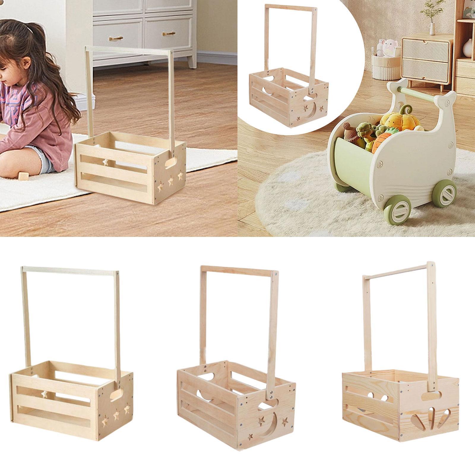 Wooden Storage Basket with Han - Baby Nursery Handles 评论和价格