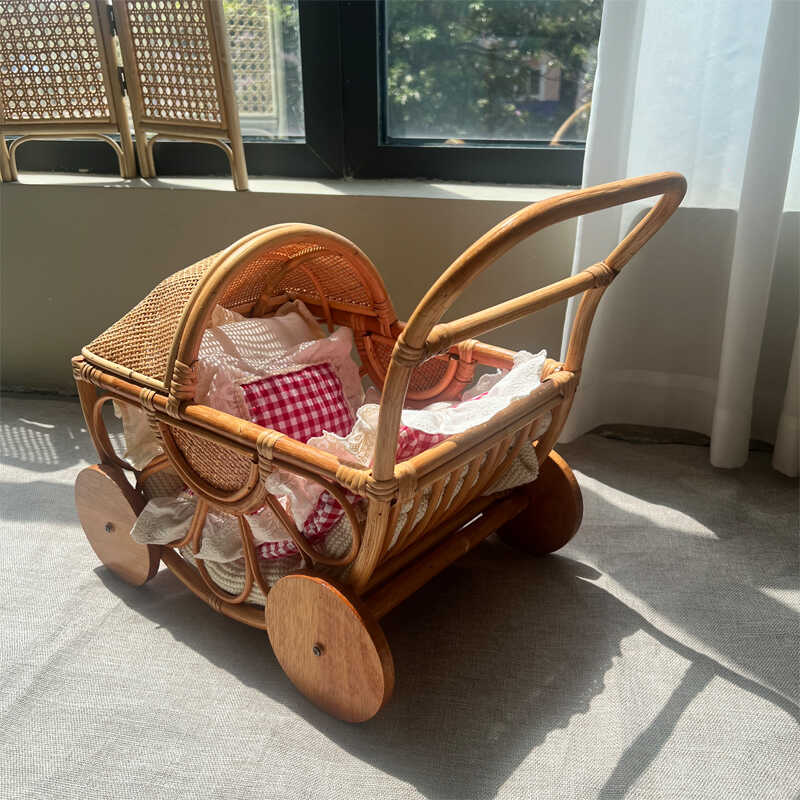 Woven Rattan Baby Stroller Vin - Baby Nursery Basket 评论和价格