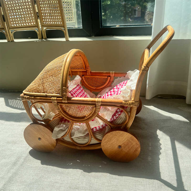 Woven Rattan Baby Stroller Vin - Baby Nursery Basket 评论和价格