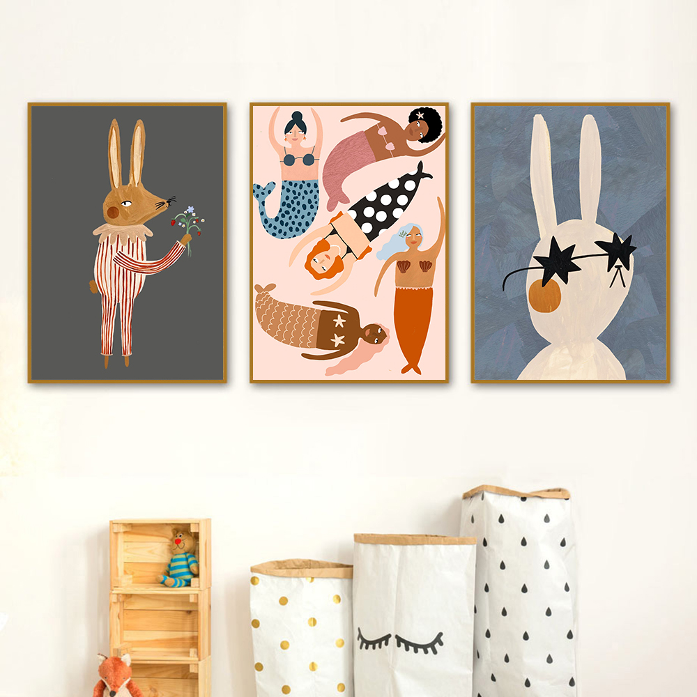 1PC Frameless  Funny Cartoon R - Baby Nursery Quotes Wall Art 评论和价格
