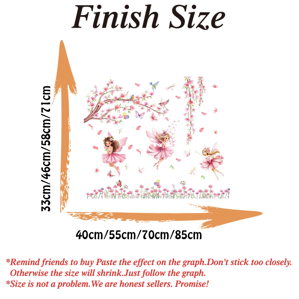 Pink Butterfly Tree Fairy Flow - Baby Nursery Wall Stickers 评论和价格