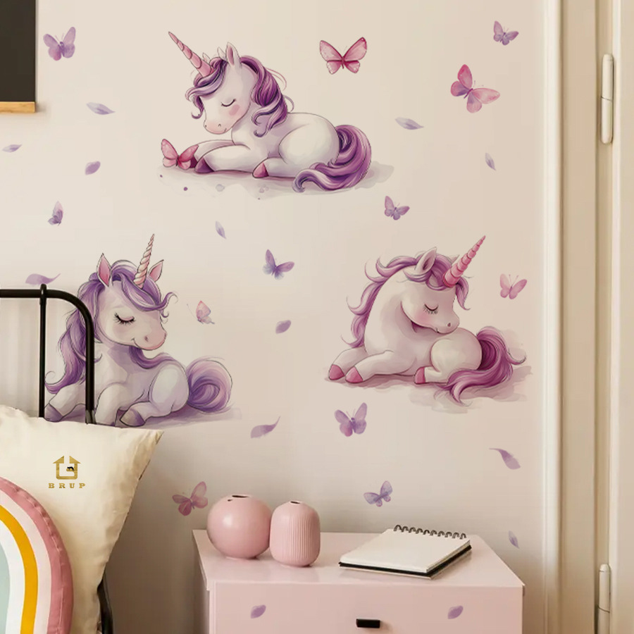 Cartoon Fantasy Unicorn Wall S - Baby Unicorn Nursery 评论和价格