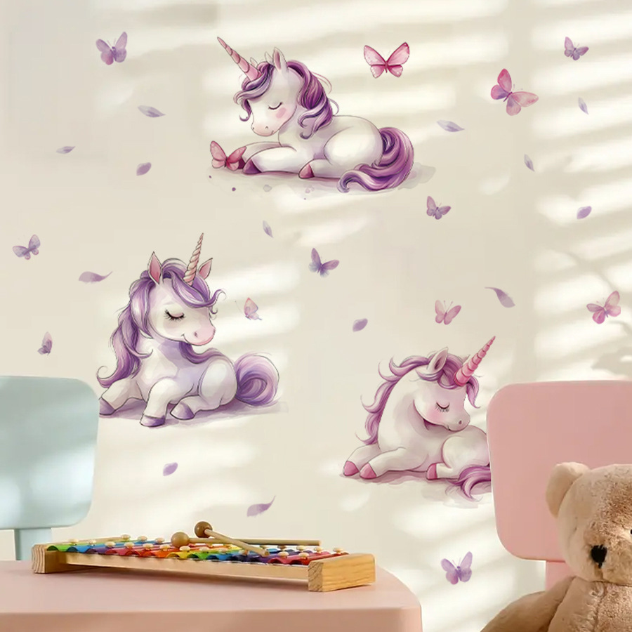 Cartoon Fantasy Unicorn Wall S - Baby Unicorn Nursery 评论和价格