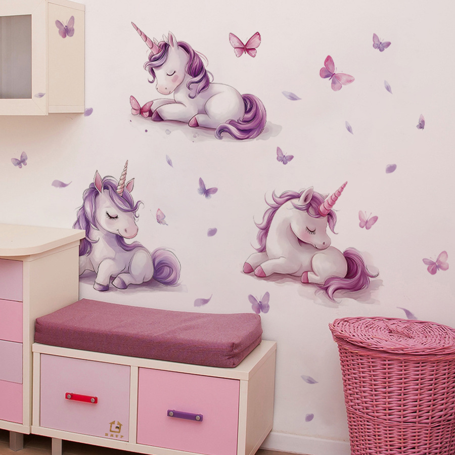 Cartoon Fantasy Unicorn Wall S - Baby Unicorn Nursery 评论和价格