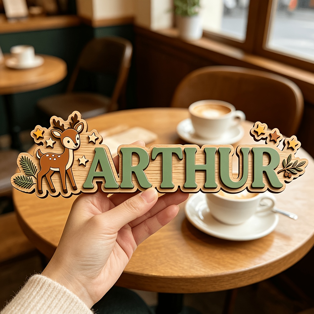 Custom Deer & Star Wooden Name - Baby Nursery Baby 评论和价格