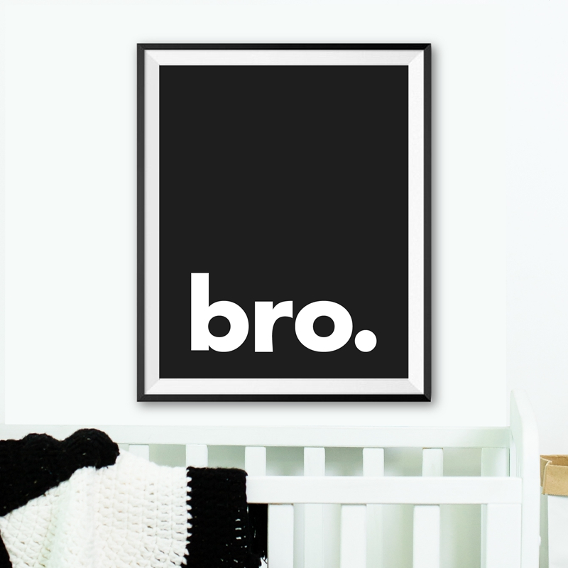Bro. Print Minimalist Typograp - Baby Nursery Quotes Wall Art 评论和价格