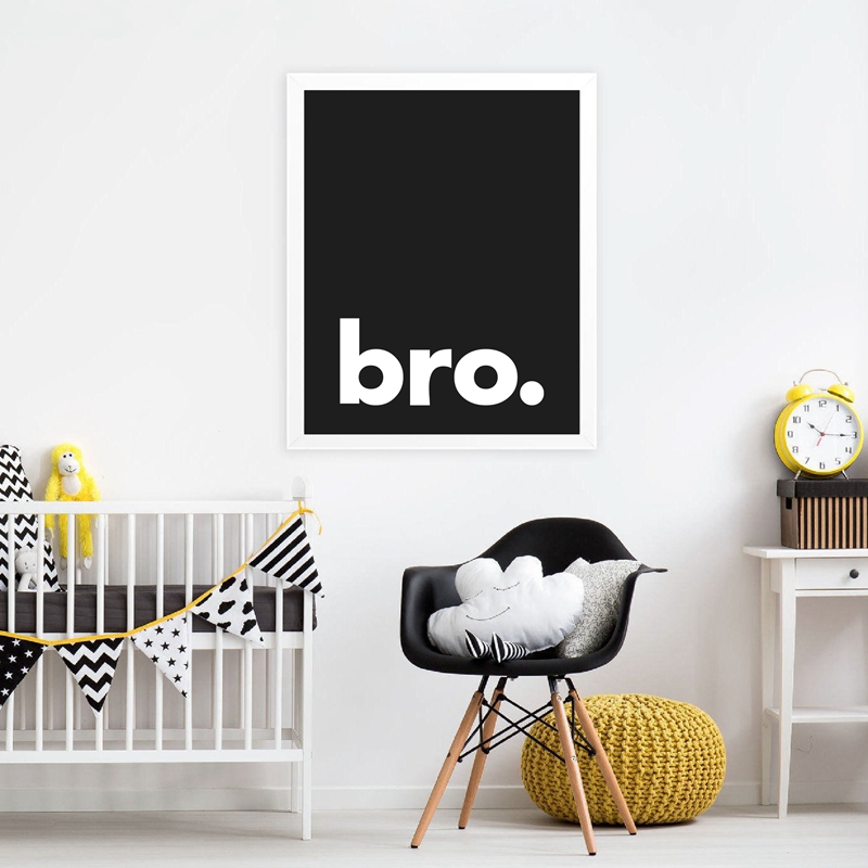 Bro. Print Minimalist Typograp - Baby Nursery Quotes Wall Art 评论和价格