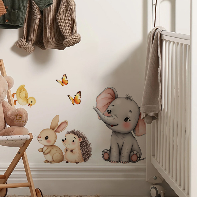 Cartoon Animal Wall Sticker -  - Baby Nursery Wall Stickers 评论和价格