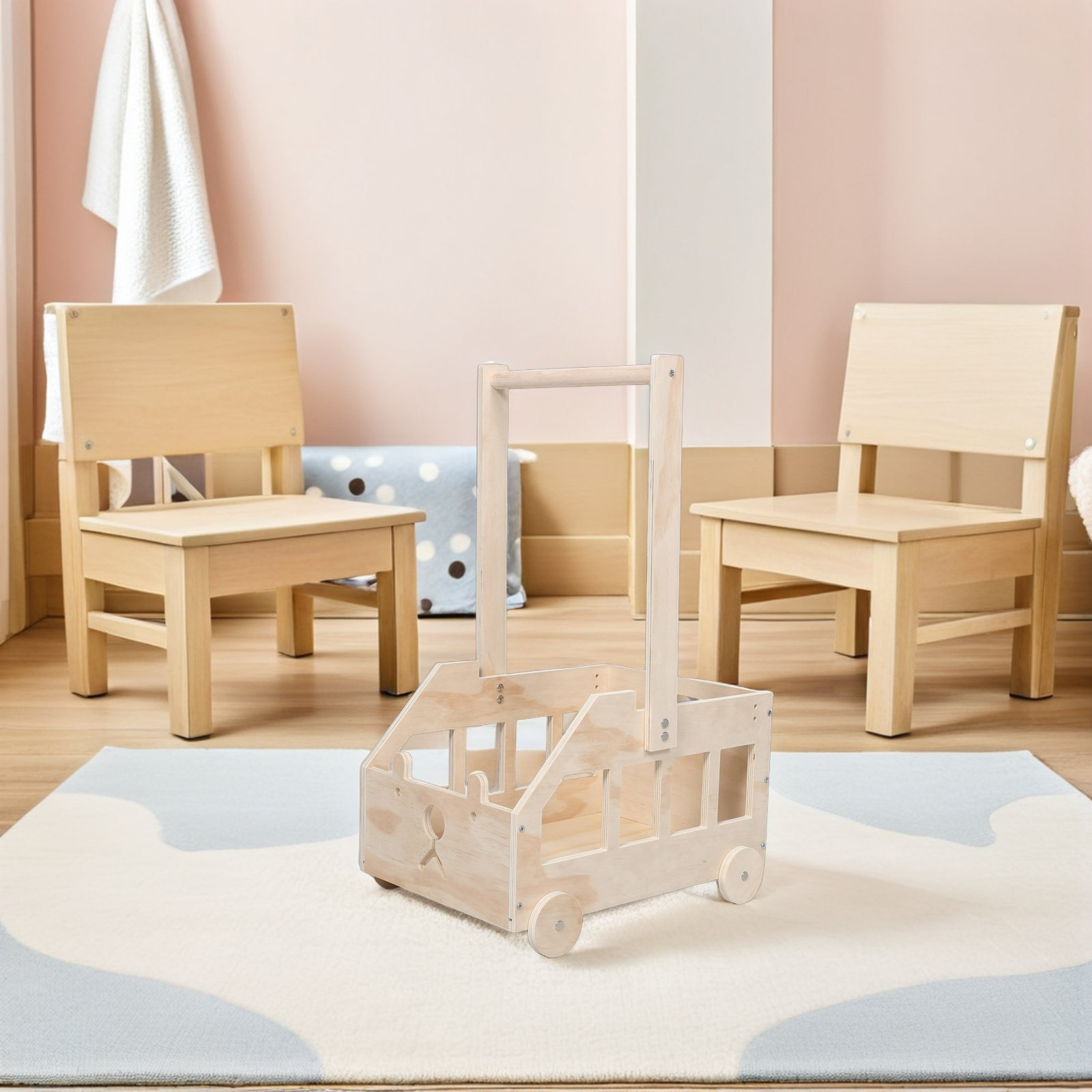 Wooden Baby Shower Storage Bas - Baby Nursery Handles 评论和价格