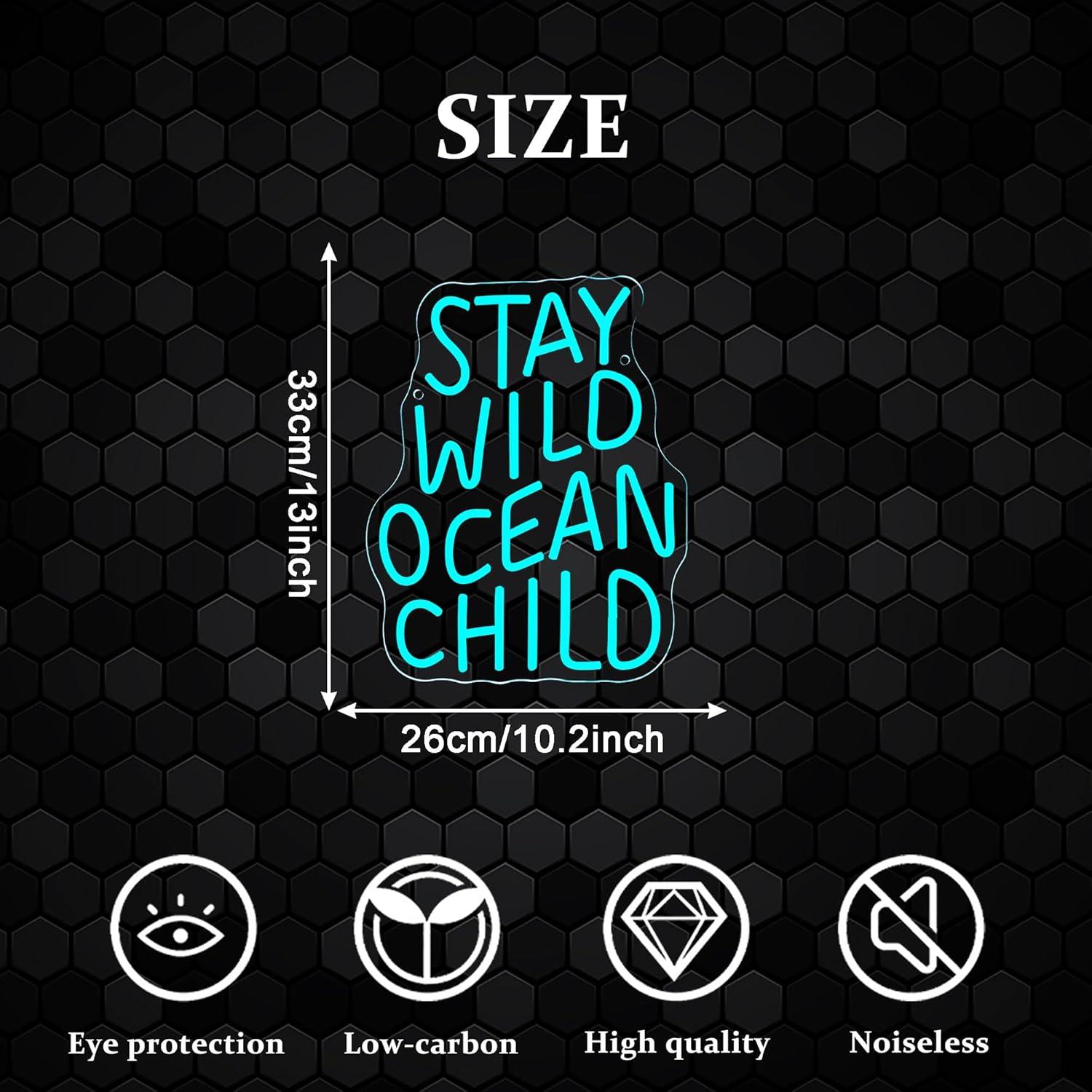 Stay Wild Ocean Child Neon Sig - Baby Nursery Baby 评论和价格