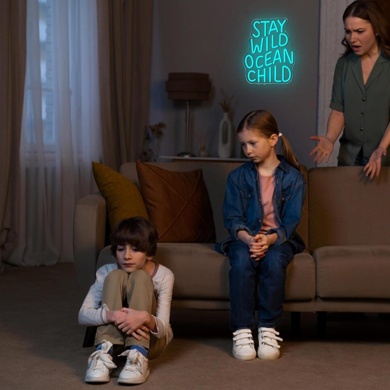 Stay Wild Ocean Child Neon Sig - Baby Nursery Baby 评论和价格