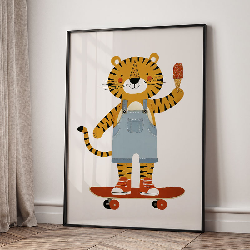 Funny Cartoon Animal Car Ballo - Baby Nursery Prints 评论和价格