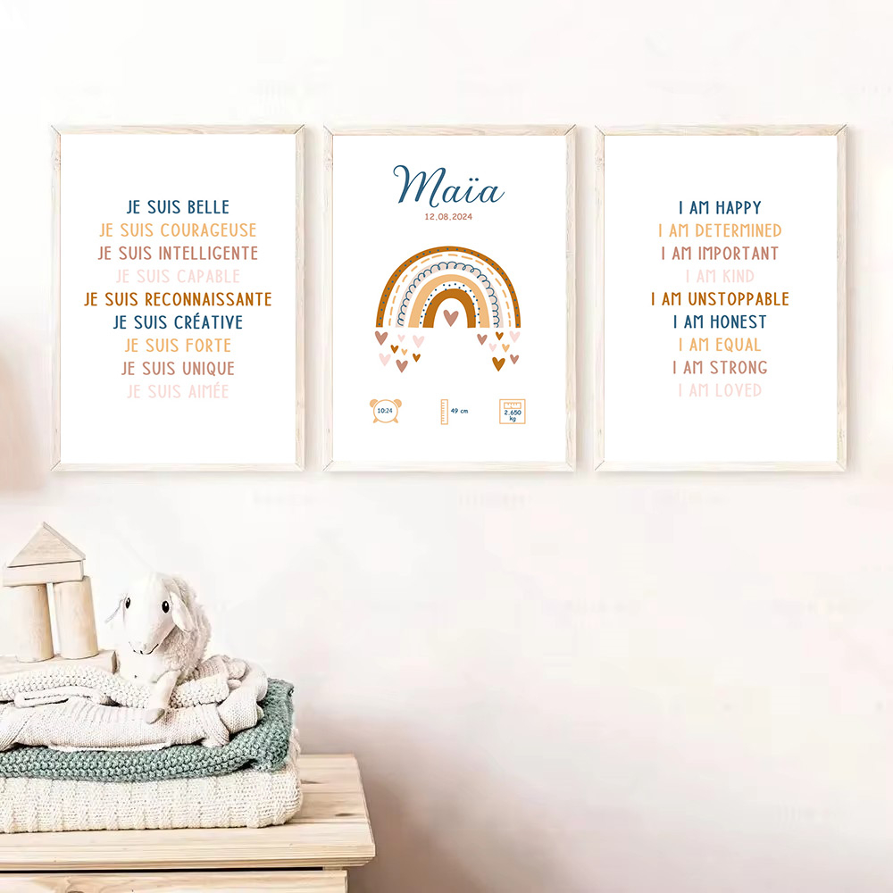 Custom Baby Name Birth Poster  - Baby Nursery Quotes Wall Art 评论和价格